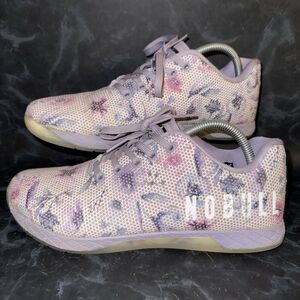 NOBULL Sneakers Water Color Purple Floral Trainer Shoes Womens 11.5 Mens 10